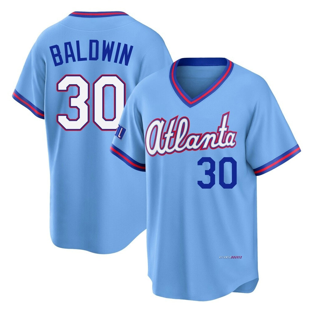 A.Braves #30 Drake Baldwin Player Powder Blue 2026 City Connect T-shirt Home Game Qdoa Stitched Jerseys