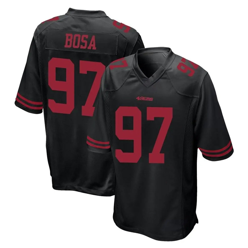 SF.49ers #97 Nick Bosa Player Black Alternate Home Game Qdoa Stitched Jerseys