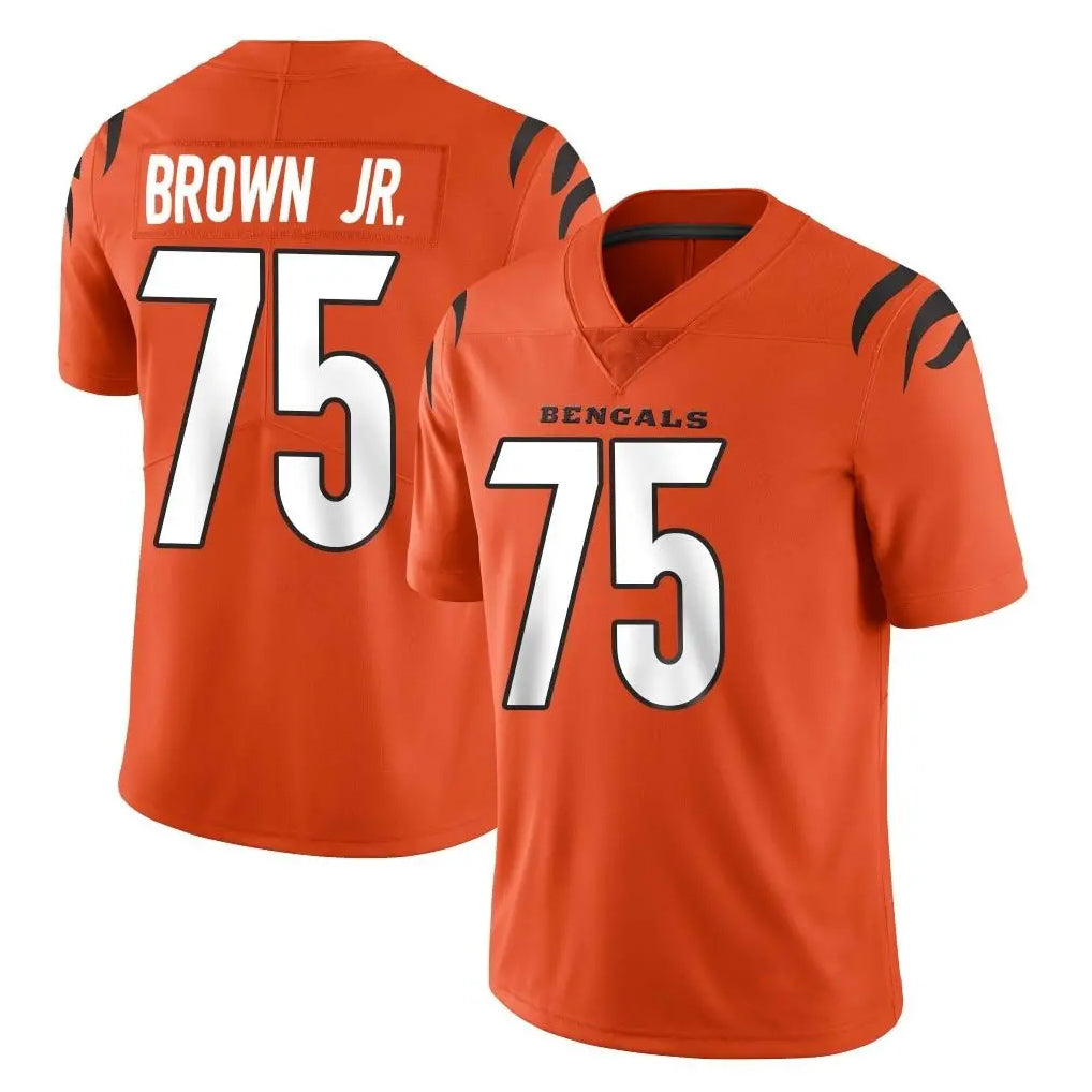 C.Bengals #75 Orlando Brown Jr. Player Orange Vapor Untouchable Limited Home Game Qdoa Stitched Jerseys