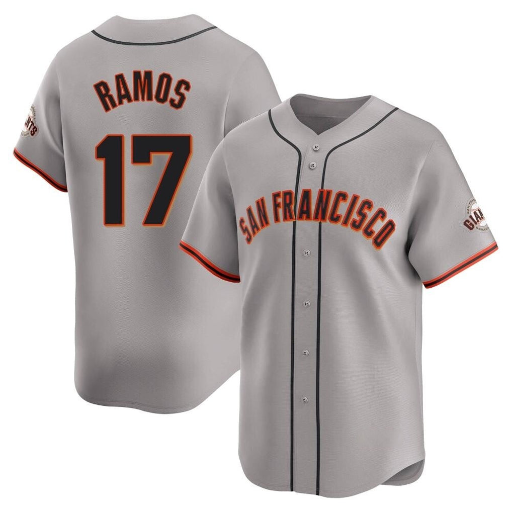SF.Giants #17 Heliot Ramos Player Gray Home Limited Qdoa Stitched Jerseys