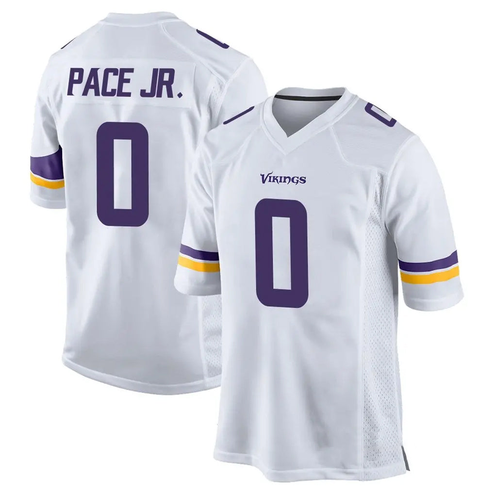 M.Vikings #0 Ivan Pace Jr. Player White Home Game Qdoa Stitched Jerseys