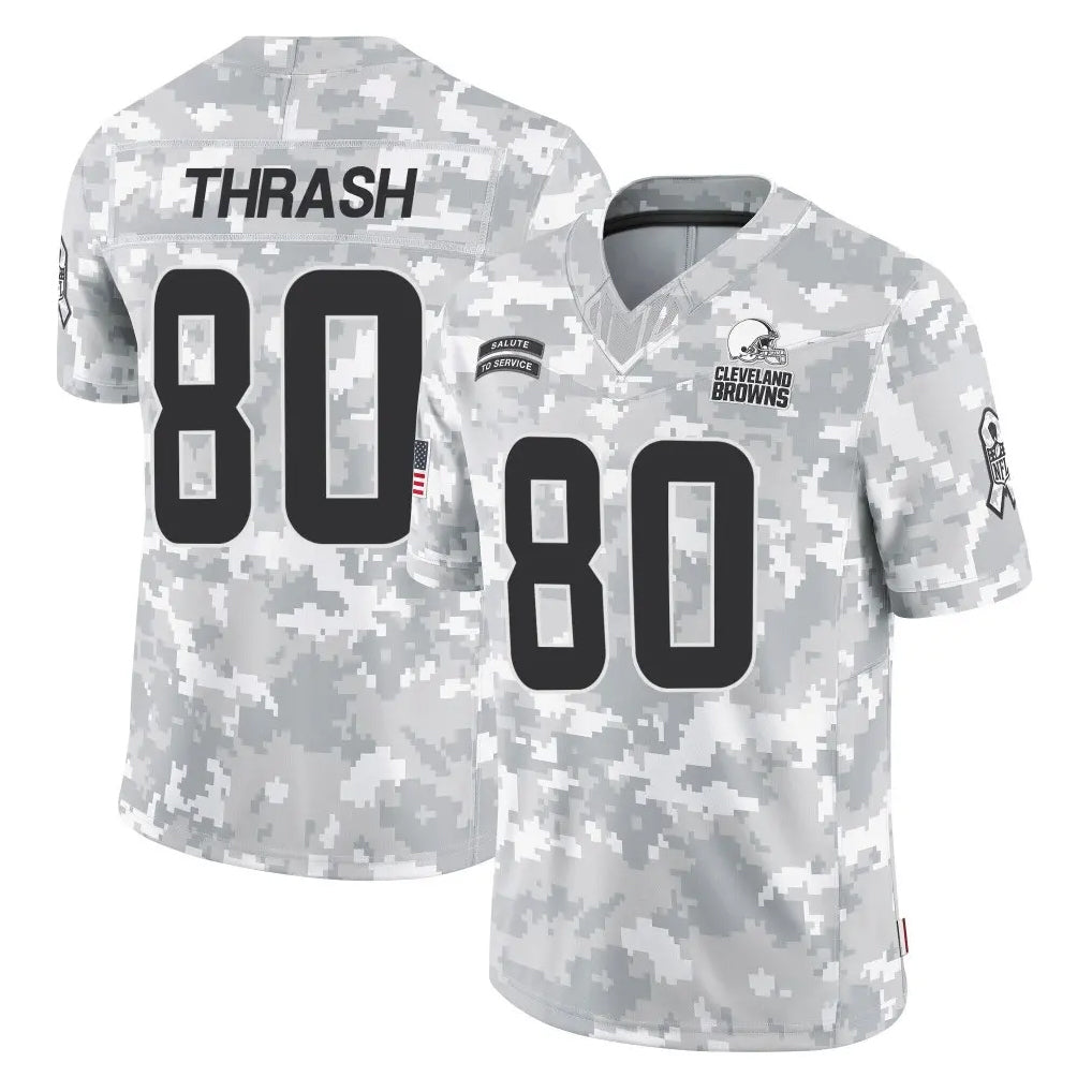C.Browns #80 Jamari Thrash Player Arctic Camo Salute to Service Limited Home Game Qdoa Stitched Jerseys
