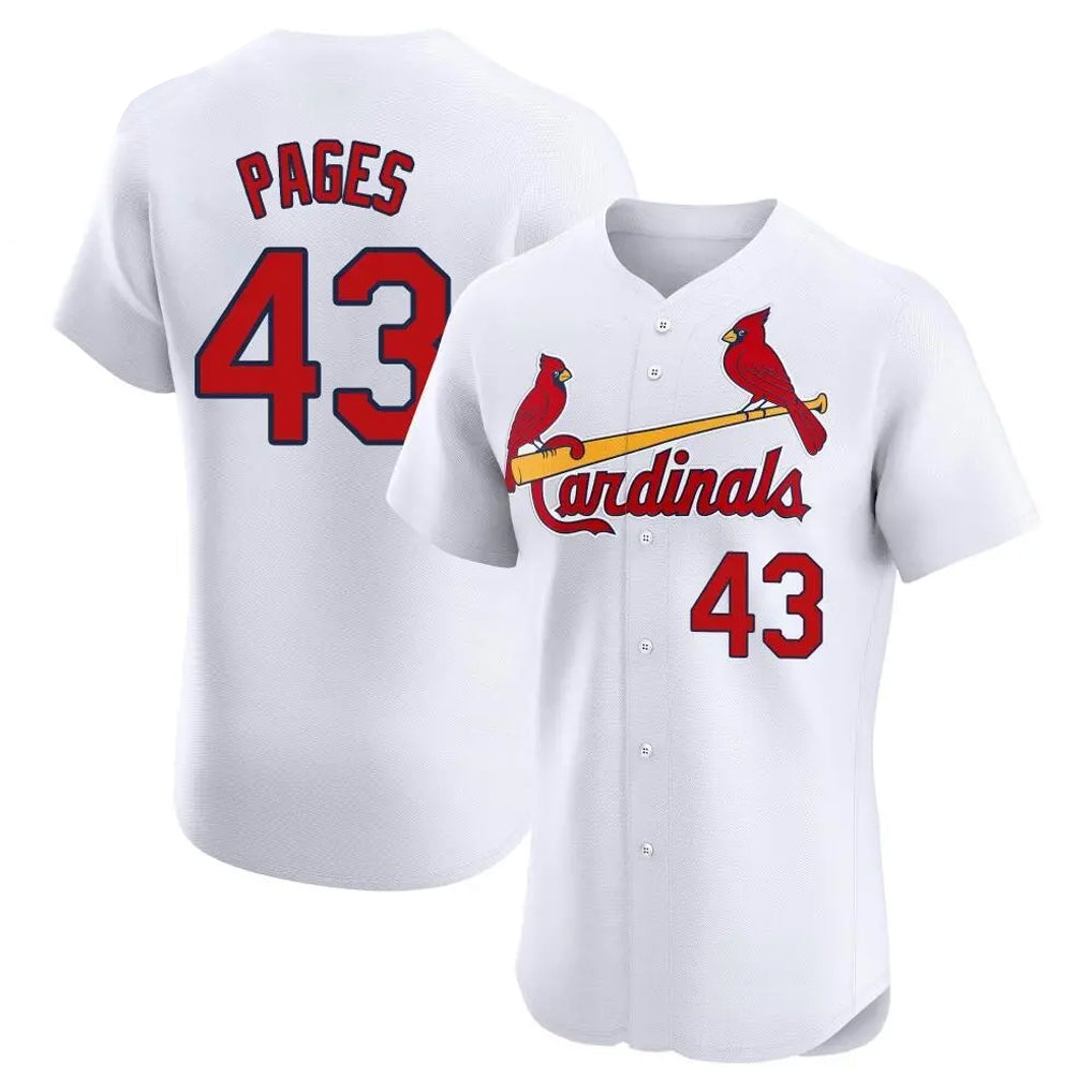 St. Louis Cardinals #43 Pedro Pages Player White Home Limited Elite Qdoa Stitched Jerseys