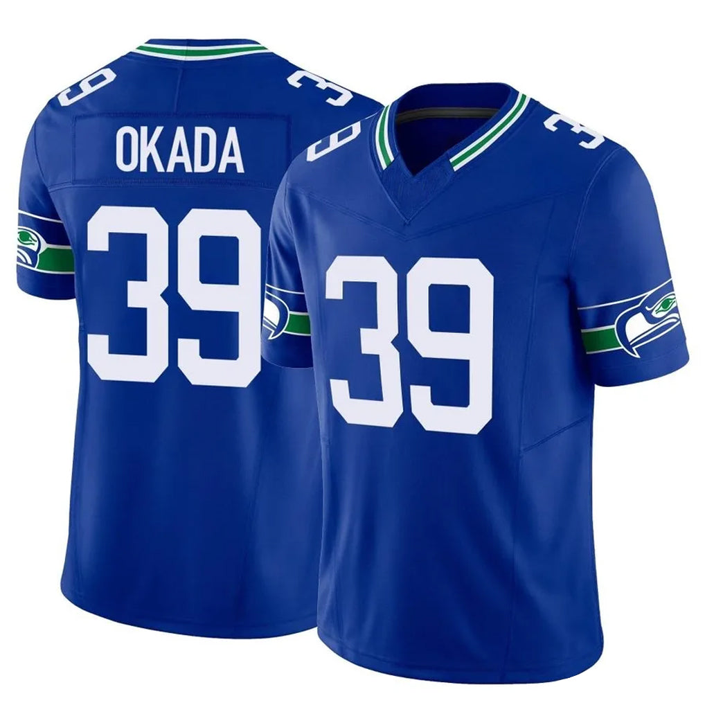 S.Seahawks #39 Ty Okada Player Royal Limited Throwback Vapor F.U.S.E. Home Game Qdoa Stitched Jerseys