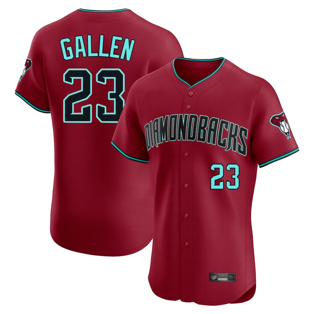 A.Diamondbacks #23 Zac Gallen Player Red Limited Elite Home Game Qdoa Stitched Jerseys