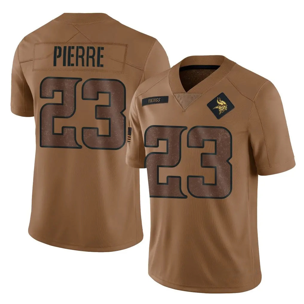 M.Vikings #23 James Pierre Player Brown Salute To Service Limited Qdoa Stitched Jerseys