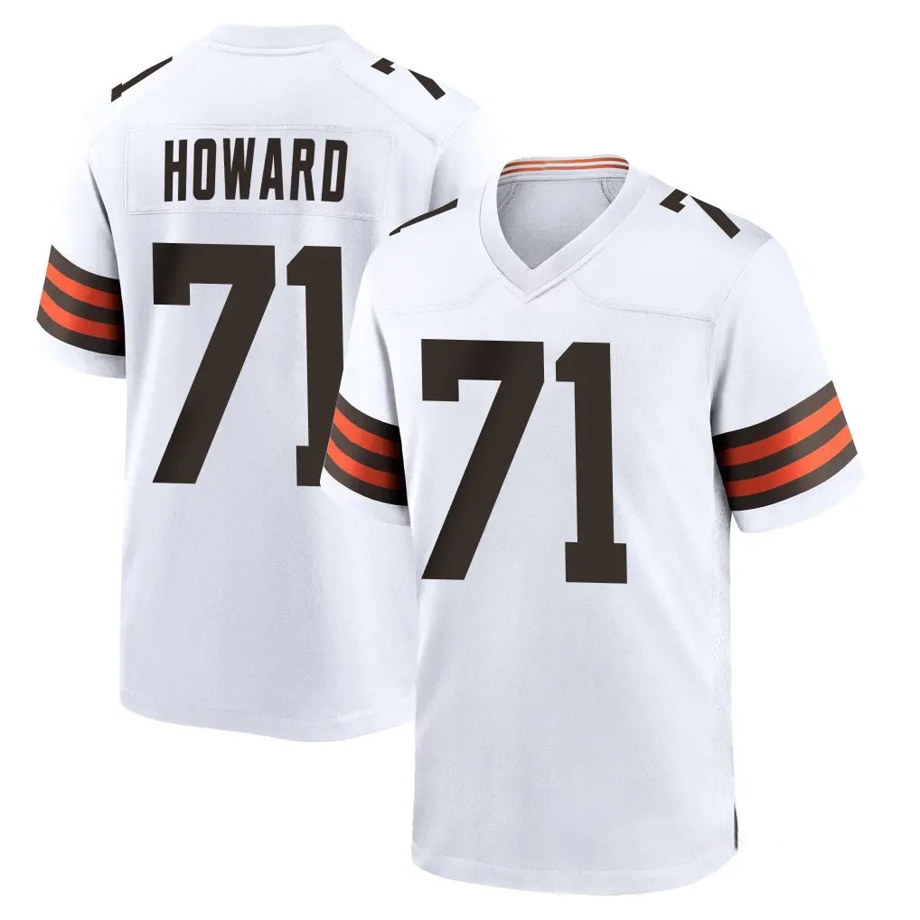C.Browns #71 Tytus Howard Player White Home Game Qdoa Stitched Jerseys