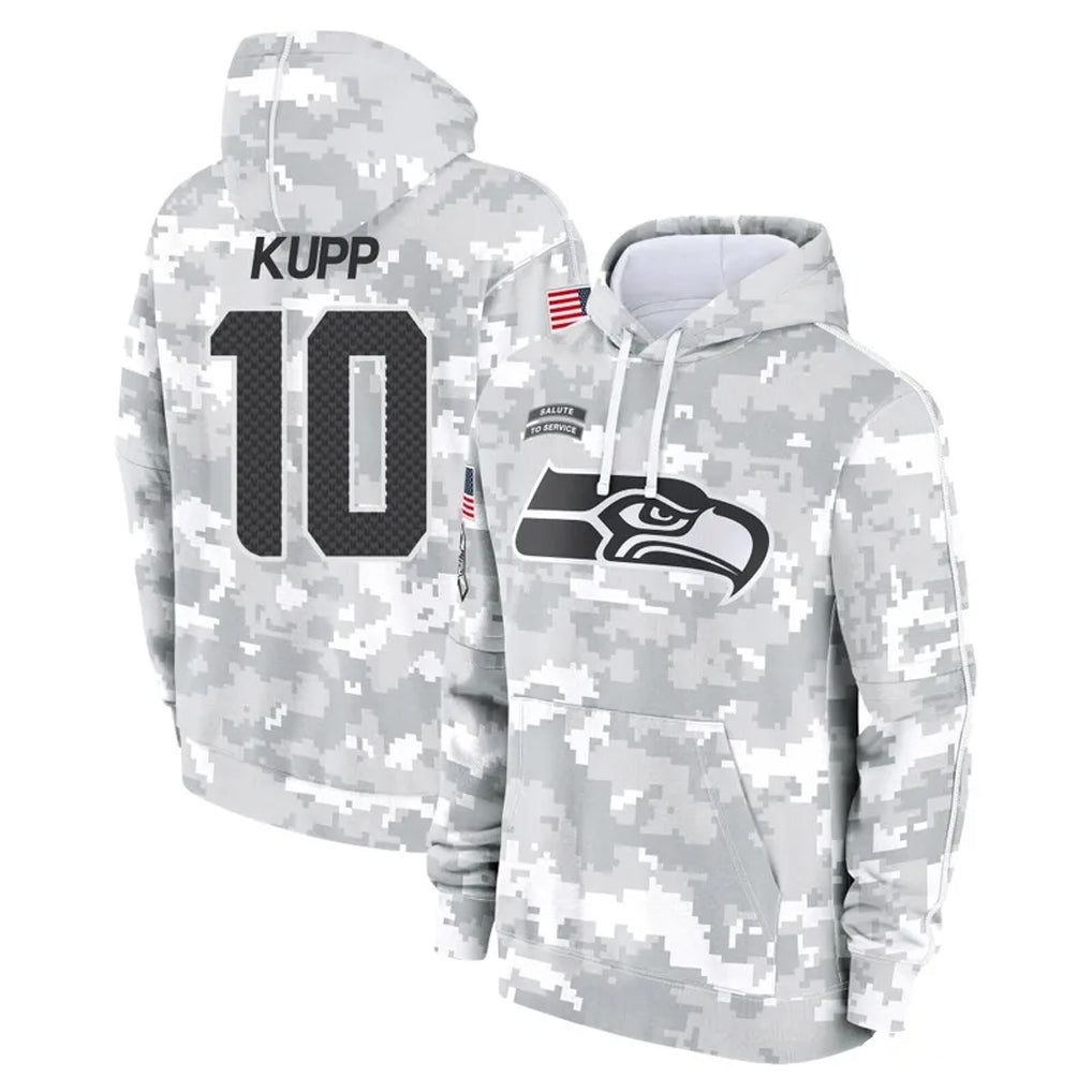 S.Seahawks #10 Cooper Kupp Player Arctic Camo Limited Salute to Service Pullover Hoodies Game Qdoa Stitched Jerseys