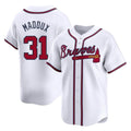 A.Braves #31 Greg Maddux Player White Limited Home Game Qdoa Stitched Jerseys