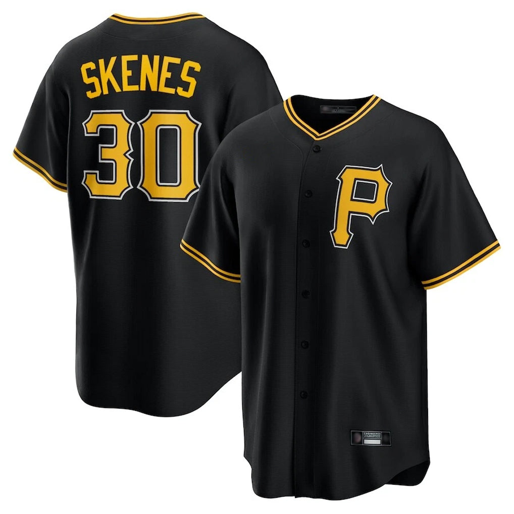 P.Pirates #30 Paul Skenes Player Black Alternate 2025 Home Game Qdoa Stitched Jerseys