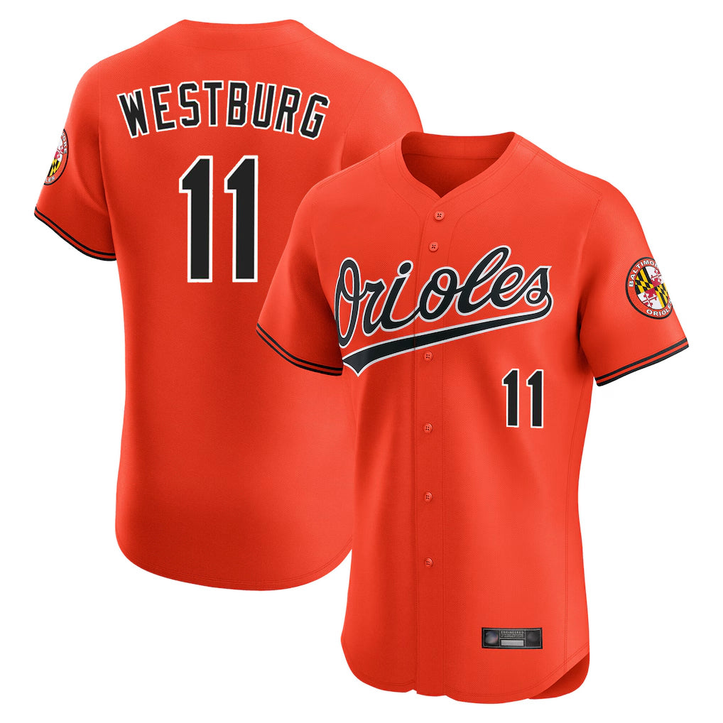 B.Orioles #11 Jordan Westburg Player Orange Limited Elite Home Game Qdoa Stitched Jerseys