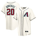 A.Diamondbacks #20 Luis Gonzalez Player Cream Home Game Qdoa Stitched Jerseys