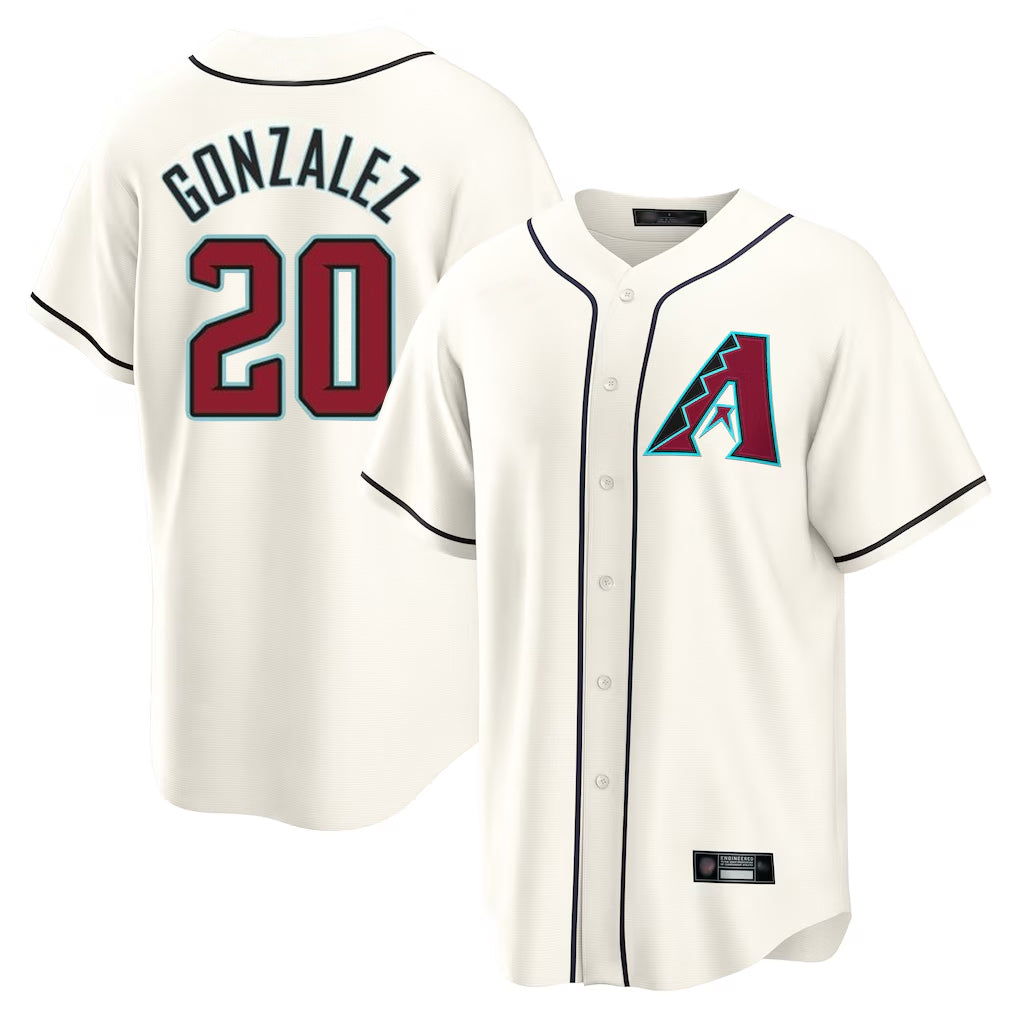 A.Diamondbacks #20 Luis Gonzalez Player Cream Home Game Qdoa Stitched Jerseys