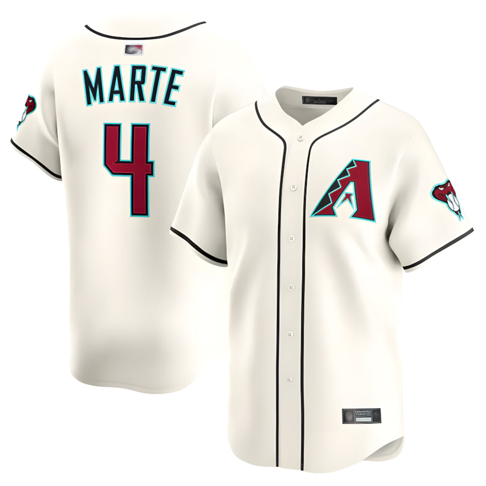 A.Diamondbacks #4 Ketel Marte Player Cream Limited Qdoa Stitched Jerseys