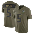 S.Seahawks #5 Jason Myers Player Olive 2025 Salute To Service Limited Home Game Qdoa Stitched Jerseys