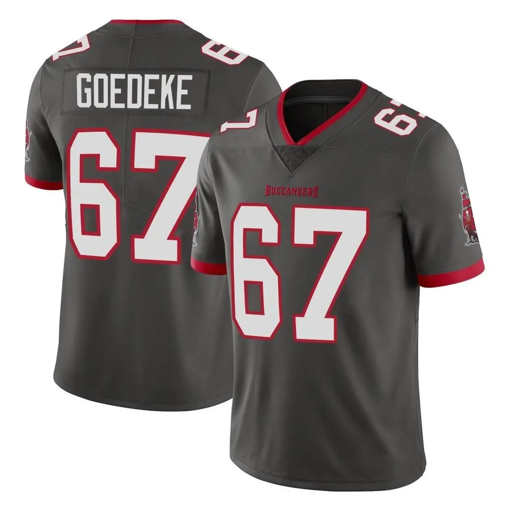 TB.Buccaneers #67 Luke Goedeke Player Pewter Limited Alternate Vapor Home Game Qdoa Stitched Jerseys
