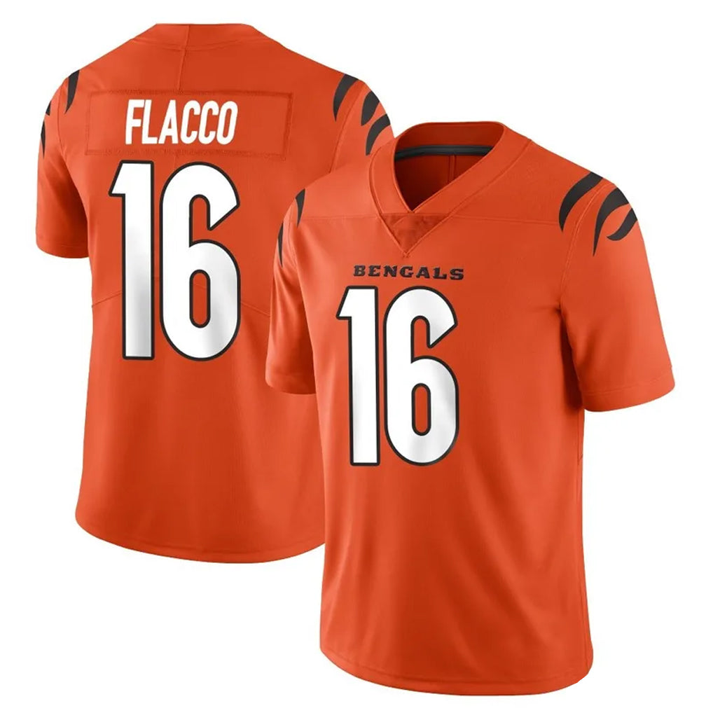C.Bengals #16 Joe Flacco Player Orange Vapor Untouchable Limited Home Game Qdoa Stitched Jerseys