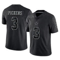 D.Cowboys #3 George Pickens Player Black Limited Reflective Home Game Qdoa Stitched Jerseys