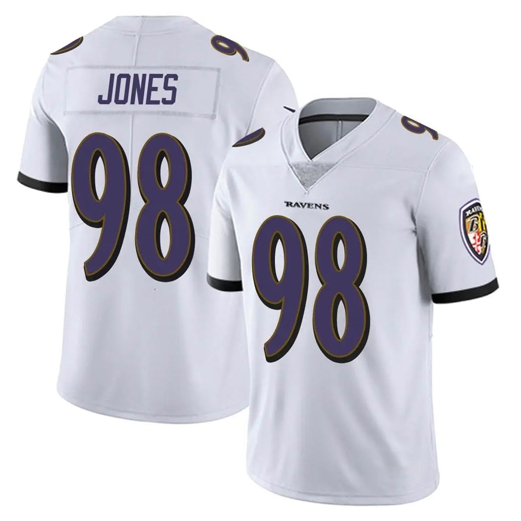 B.Ravens #98 Travis Jones Player White Vapor F.U.S.E. Limited Qdoa Stitched Jerseys