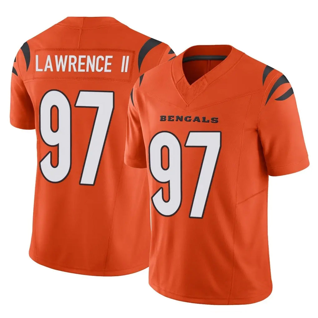 C.Bengals #97 Dexter Lawrence II Player Orange Vapor F.U.S.E. Limited Home Game Qdoa Stitched Jerseys