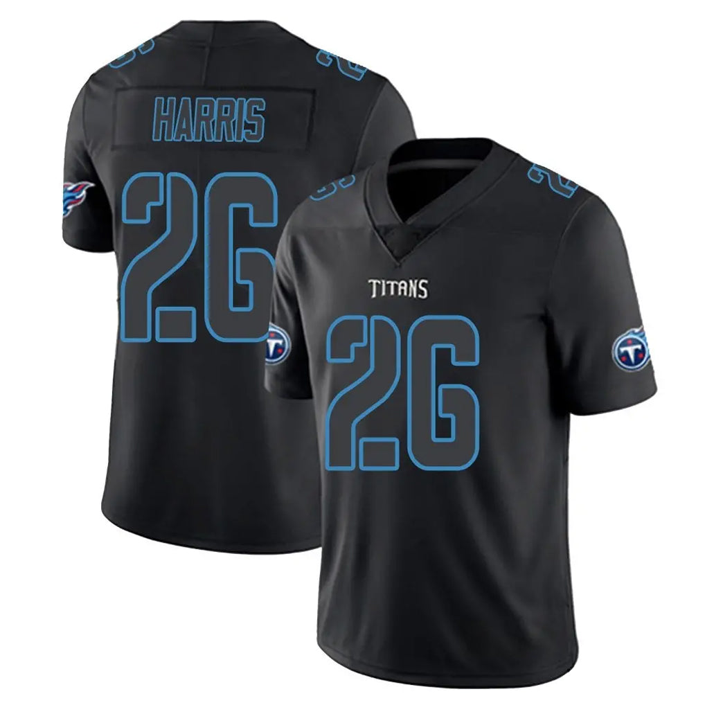 T.Titans #26 Marcus Harris Player Black Impact Limited Home Game Qdoa Stitched Jerseys