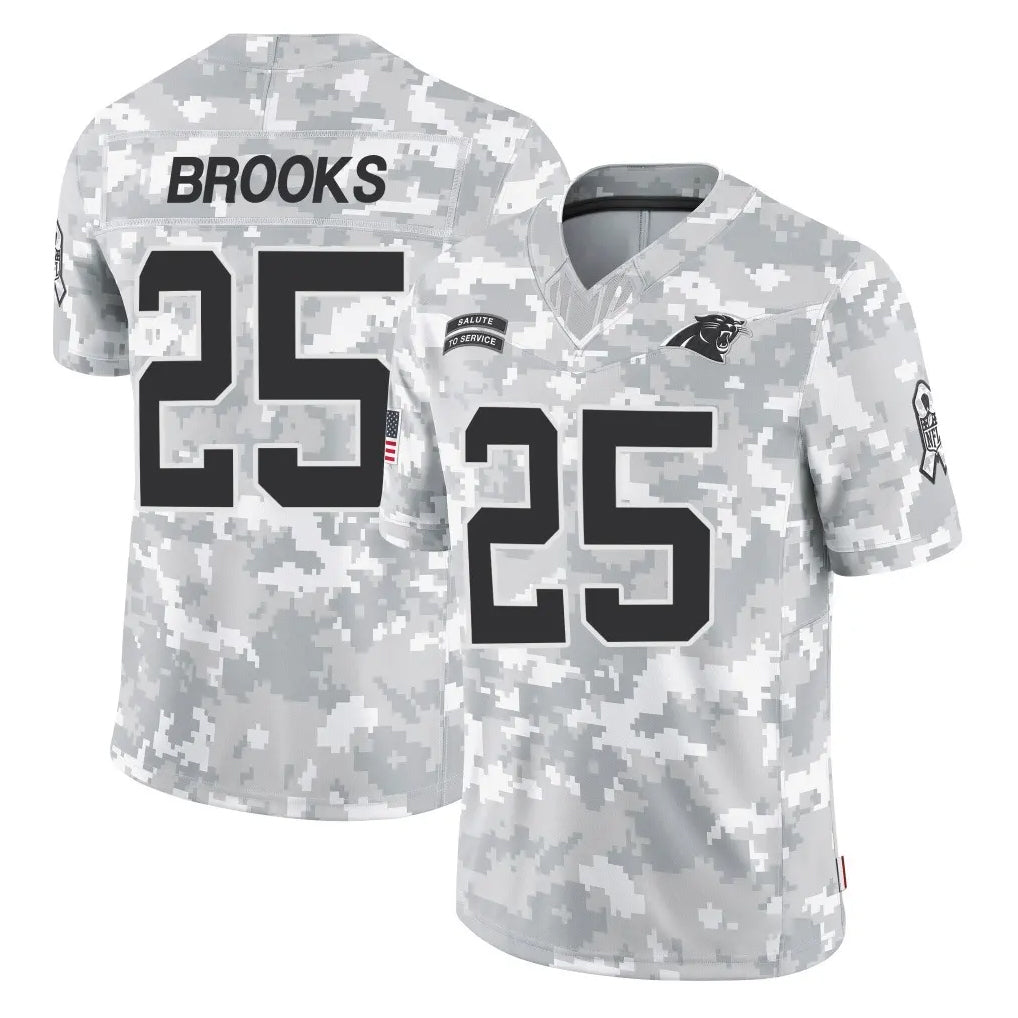 C.Panthers #25 Jonathon Brooks Player Arctic Camo Salute to Service Limited Game Qdoa Stitched Jerseys