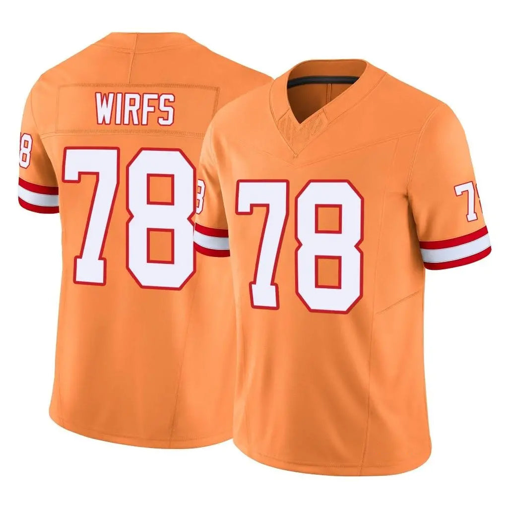 TB.Buccaneers #78 Tristan Wirfs Player Orange Limited Vapor F.U.S.E. Home Game Qdoa Stitched Jerseys