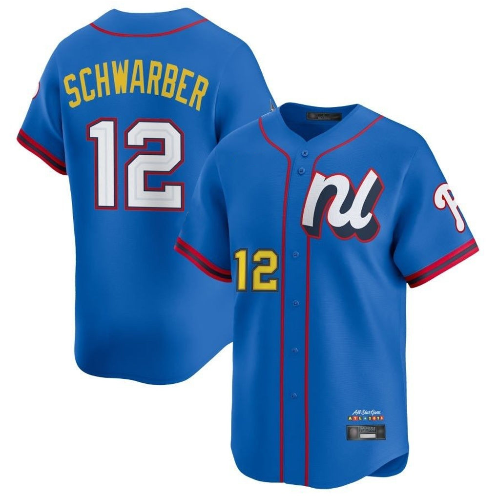 P.Phillies #12 Kyle Schwarber Player Blue National League All-star Game Limited Qdoa Stitched Jerseys