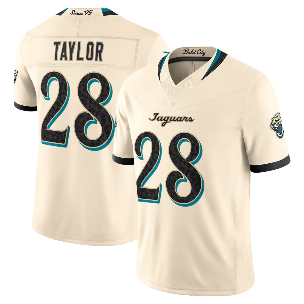 J.Jaguars #28 Fred Taylor Player Natural Limited 2026 Rivalries Collection Game Qdoa Stitched Jerseys