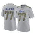 LA.Rams #77 Alaric Jackson Player Gray Atmosphere Fashion Home Game Qdoa Stitched Jerseys