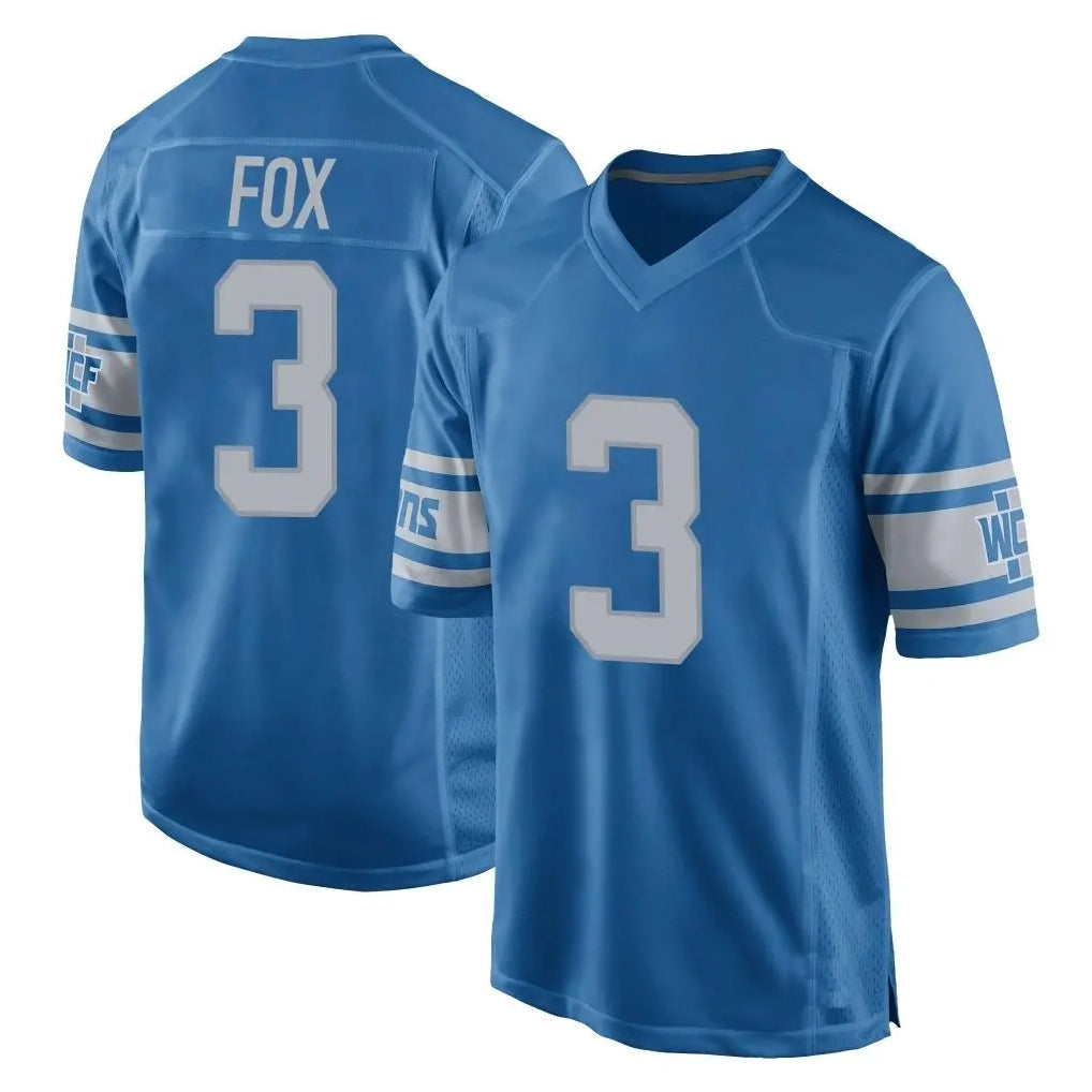 D.Lions #3 Jack Fox Player Blue Vapor Untouchable Throwback Game Qdoa Stitched Jerseys