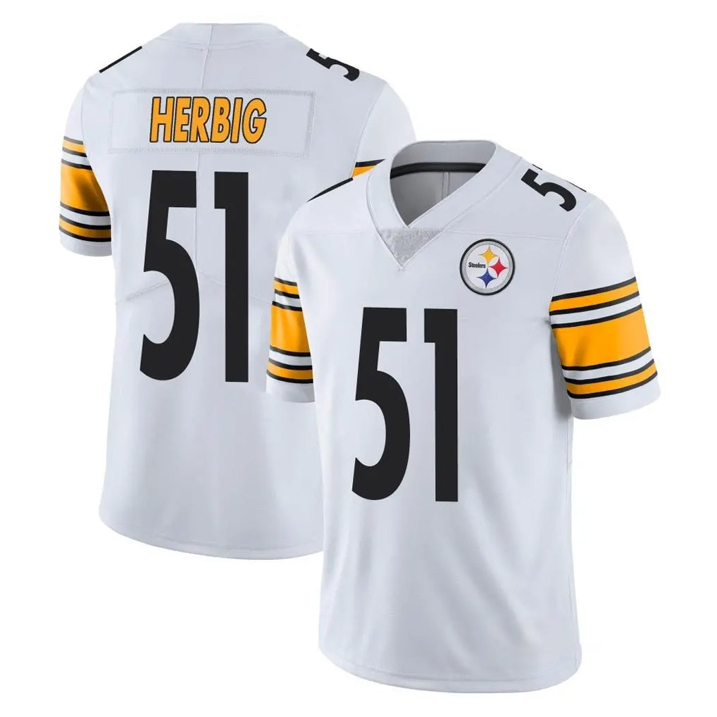 P.Steelers #51 Nick Herbig Player White Limited Vapor Untouchable Home Game Qdoa Stitched Jerseys