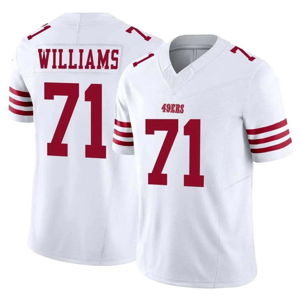 SF.49ers #71 Trent Williams Player White Limited Vapor F.U.S.E. Home Game Qdoa Stitched Jerseys
