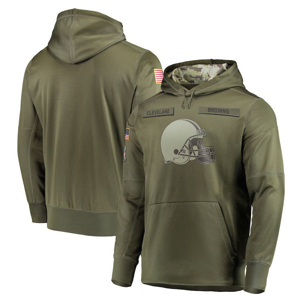 C.Browns ## Browns Blank Player Olive Salute to Service Pullover Hoodies Home Game Qdoa Stitched Jerseys