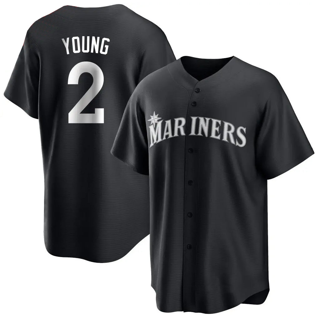 S.Mariners #2 Cole Young Player Black Home Limited Qdoa Stitched Jerseys