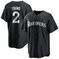 S.Mariners #2 Cole Young Player Black Home Limited Qdoa Stitched Jerseys