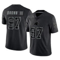 C.Panthers #97 Bobby Brown III Player Black Limited Reflective Game Qdoa Stitched Jerseys