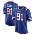 B.Bills #91 Ed Oliver Player Royal Home Game Qdoa Stitched Jerseys