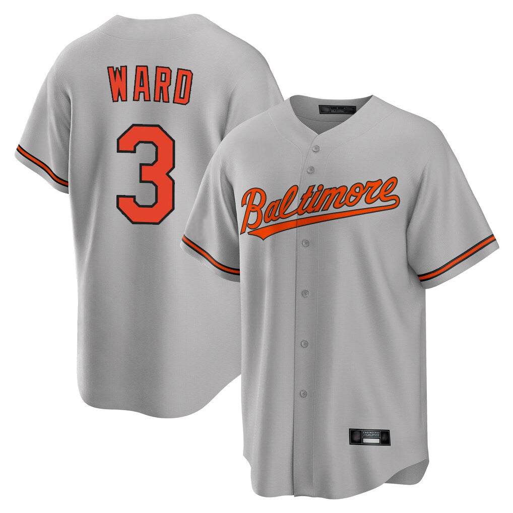 B.Orioles #3 Taylor Ward Player Gray Home Game Qdoa Stitched Jerseys