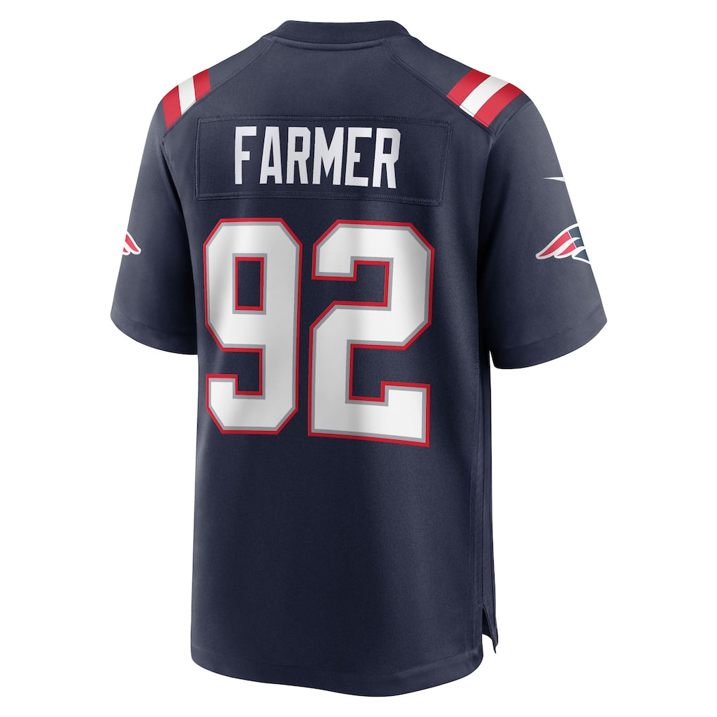 Qdoa NE.Patriots #92 Joshua Farmer Navy Team Game Jersey