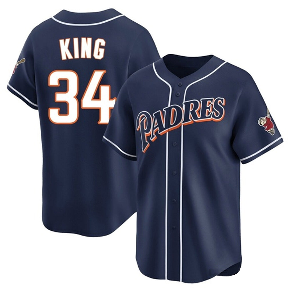 S.Diego Padres #34 Michael King Player Navy Cooperstown Collection Limited Home Qdoa Stitched Jerseys