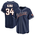S.Diego Padres #34 Michael King Player Navy Cooperstown Collection Limited Home Qdoa Stitched Jerseys