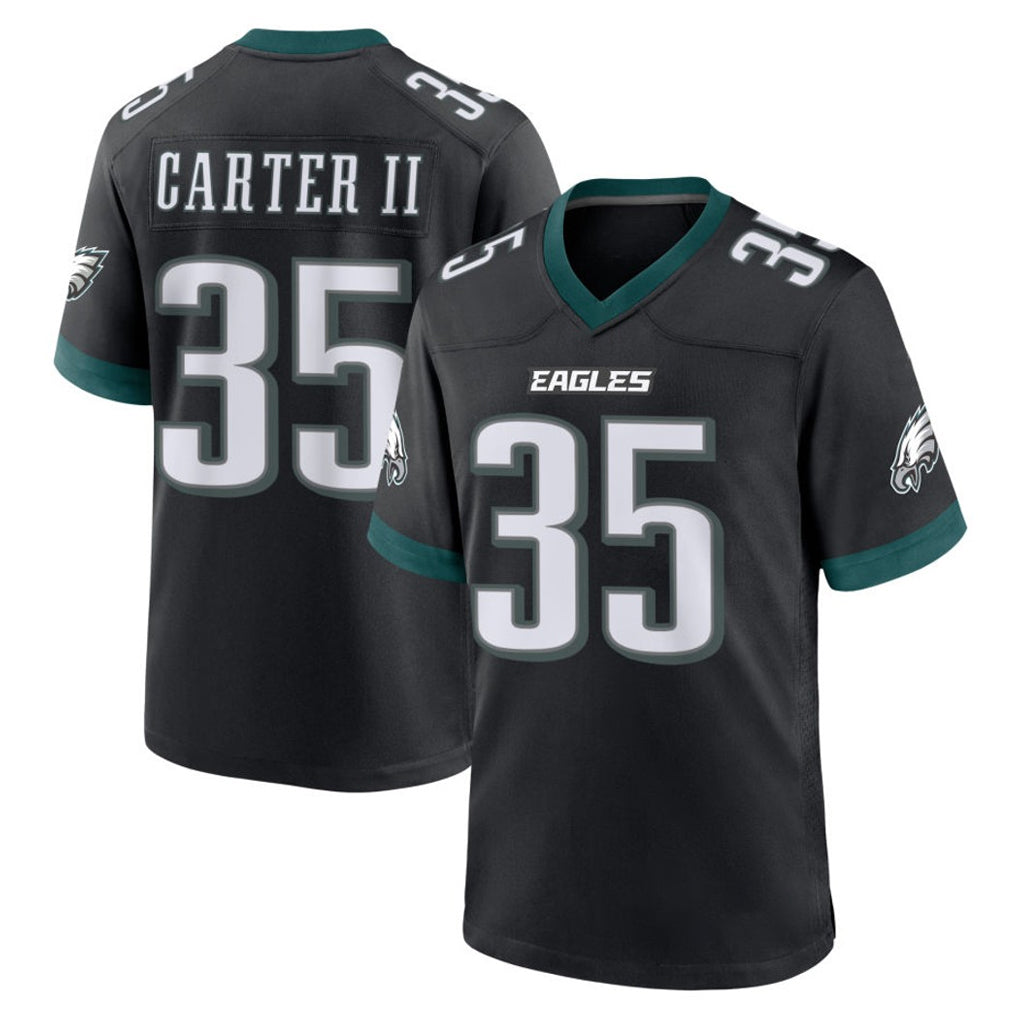 P.Eagles #35 Michael Carter II Player Black Game Home Qdoa Stitched Jerseys