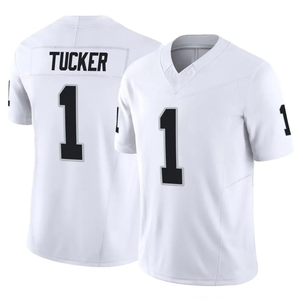 LV.Raiders #1 Tre Tucker Player White Limited Vapor F.U.S.E. Home Game Qdoa Stitched Jerseys