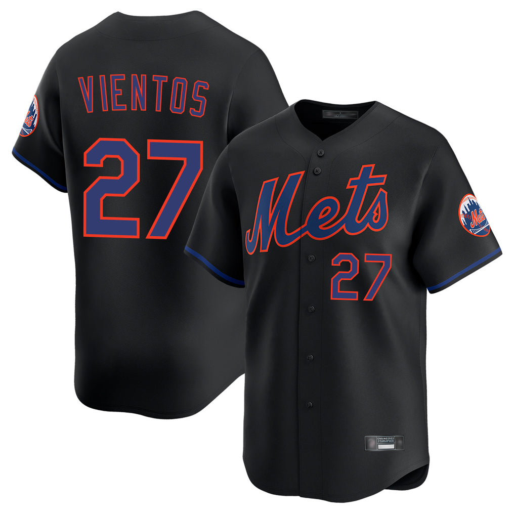 NY.Mets #27 Mark Vientos Player Black Alternate Home Limited Qdoa Stitched Jerseys