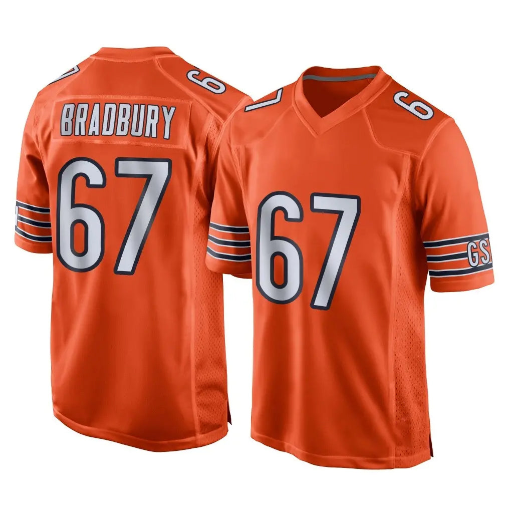 C.Bears #67 Garrett Bradbury Player Orange Home Game Qdoa Stitched Jerseys