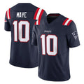 NE.Patriots #10 Drake Maye Player Navy Limited Vapor F.U.S.E. Home Game Qdoa Stitched Jerseys