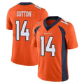 D.Broncos #14 Courtland Sutton Player Orange Color Vapor Untouchable Limited Game Qdoa Stitched Jerseys