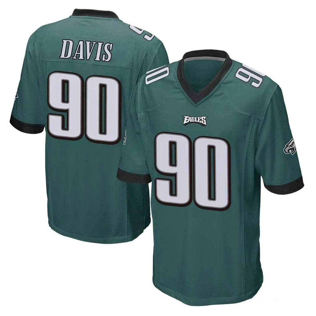 P.Eagles #90 Jordan Davis Player Team Color Green Home Game Qdoa Stitched Jerseys