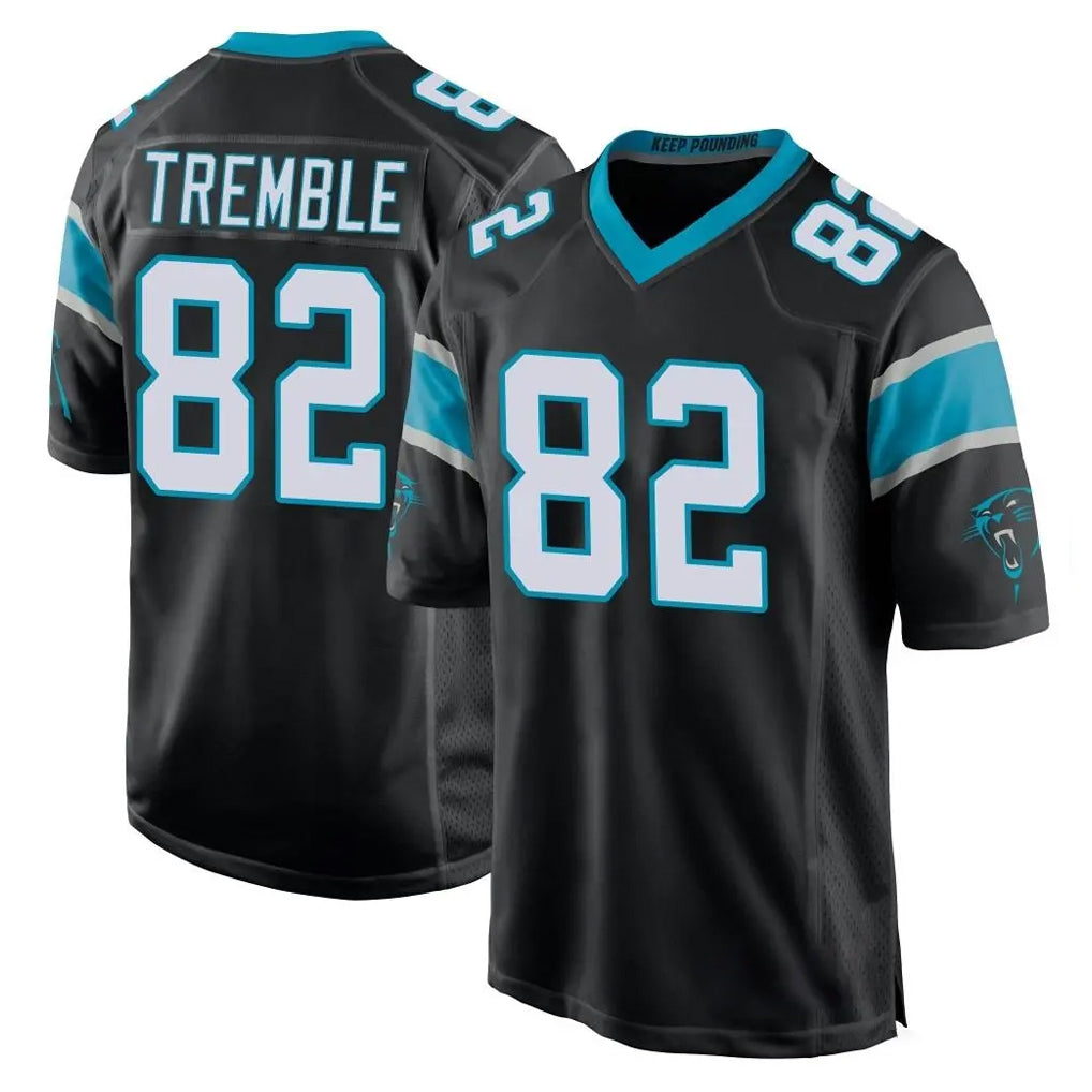 C.Panthers #82 Tommy Tremble Player Black Game Qdoa Stitched Jerseys